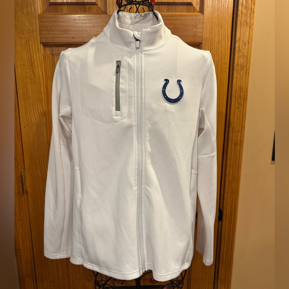 Antiqua Full Zip White Generation Women's Colt NFL Warm Up Jacket Pockets XL